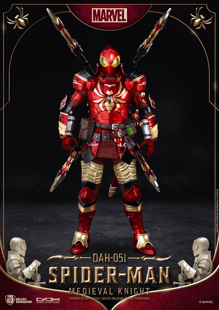 Marvel Dynamic 8ction Heroes Action Figure 1/9 Medieval Knight Spider-Man 20 cm - FanofThings.co.uk