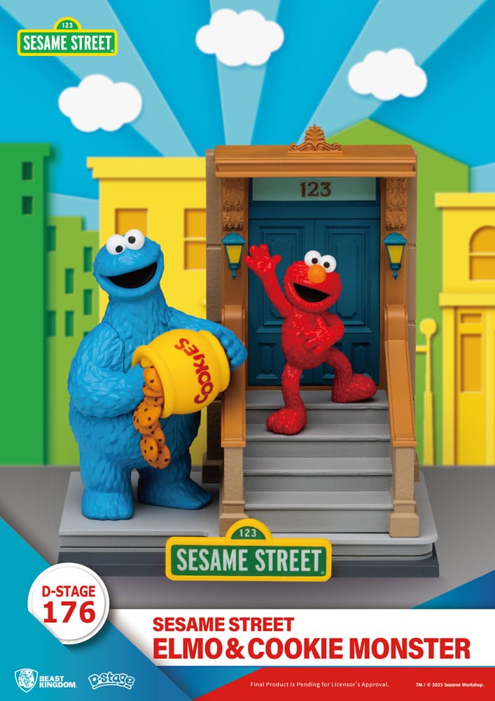 Sesame Street D-Stage PVC Statue Elmo & Cookie Monster 11 cm - FanofThings.co.uk