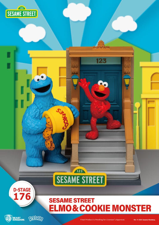 Sesame Street D-Stage PVC Statue Elmo & Cookie Monster 11 cm - FanofThings.co.uk