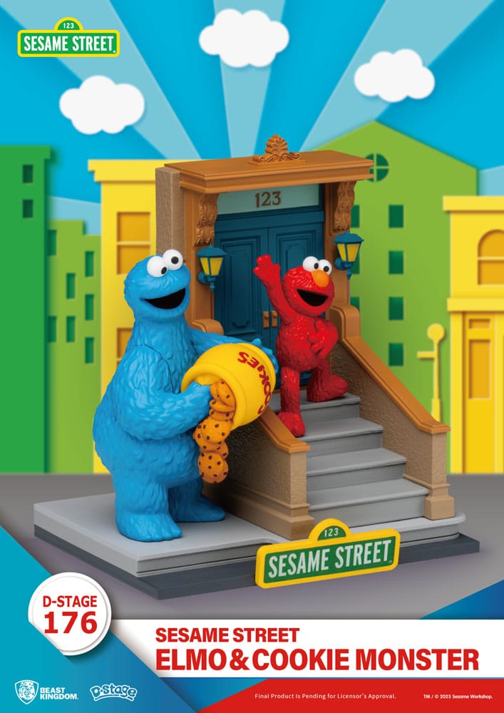 Sesame Street D-Stage PVC Statue Elmo & Cookie Monster 11 cm - FanofThings.co.uk