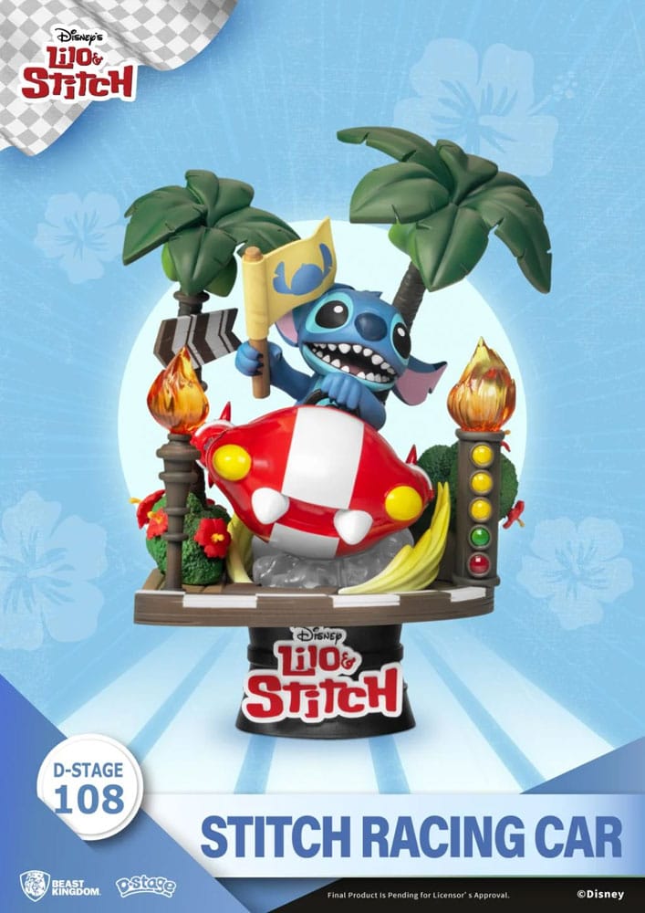 Disney: Lilo & Stitch - Stitch Racing Car PVC Diorama Beast Kingdom Toys