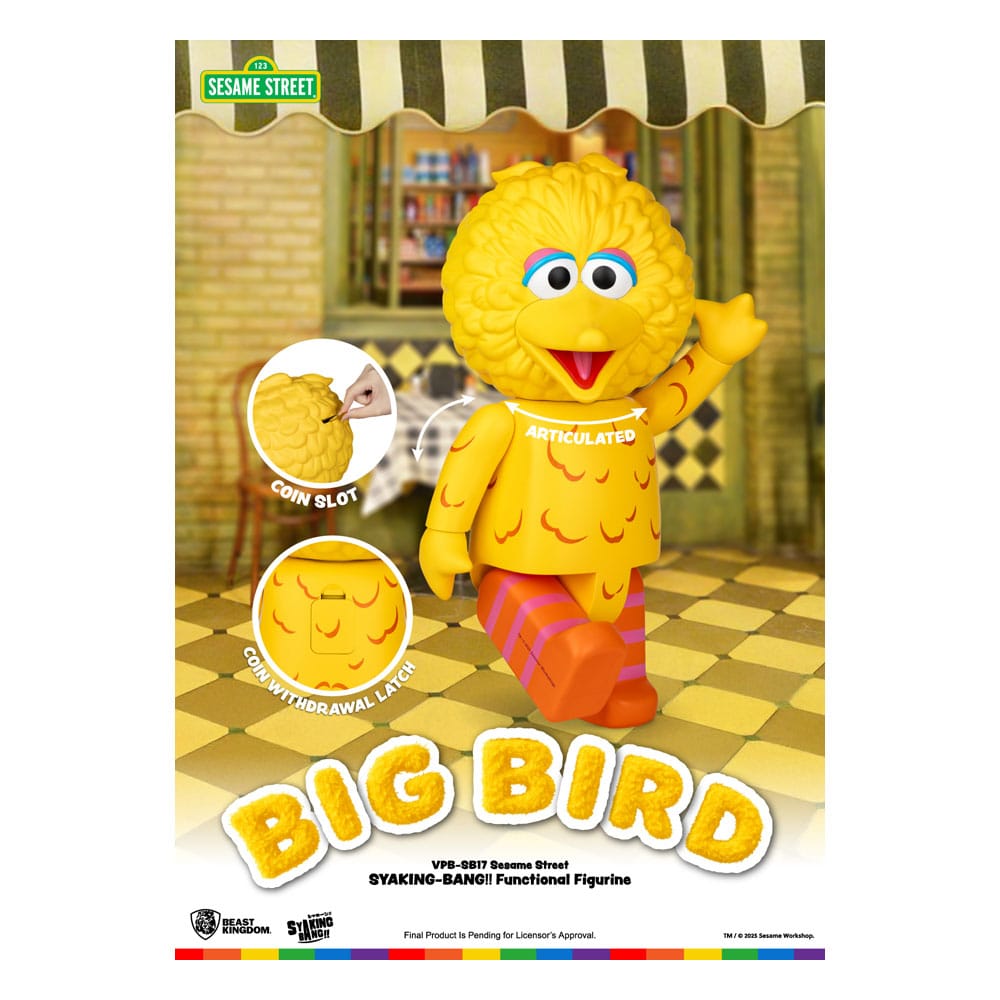Sesame Street Syaking Bang Series PVC coin bank Big Bird 49 cm - FanofThings.co.uk