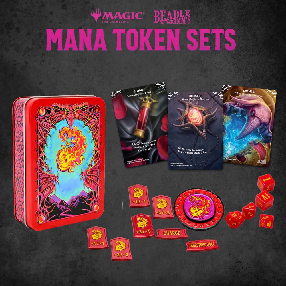 Magic the Gathering Dice and Token Pack Red Mana Beadle & Grimm´s