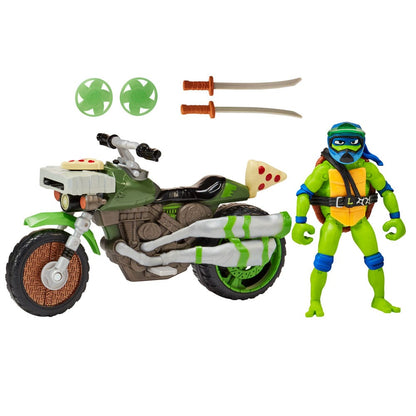 Teenage Mutant Ninja Turtles: Mutant Mayhem Drive N Kick Action Figure Leonardo & Motorcycle 11 cm Playmates