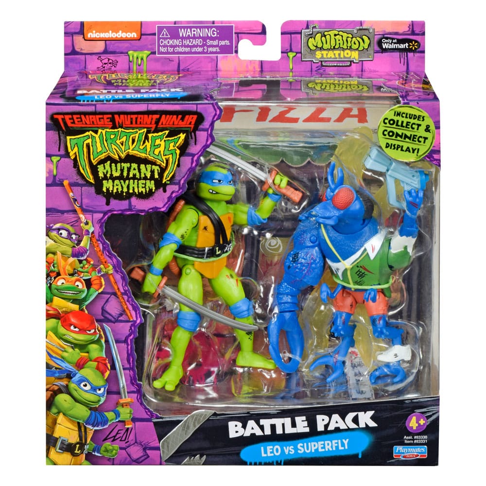 Teenage Mutant Ninja Turtles Action Figures Leonardo vs. Super Fly 11 cm Playmates