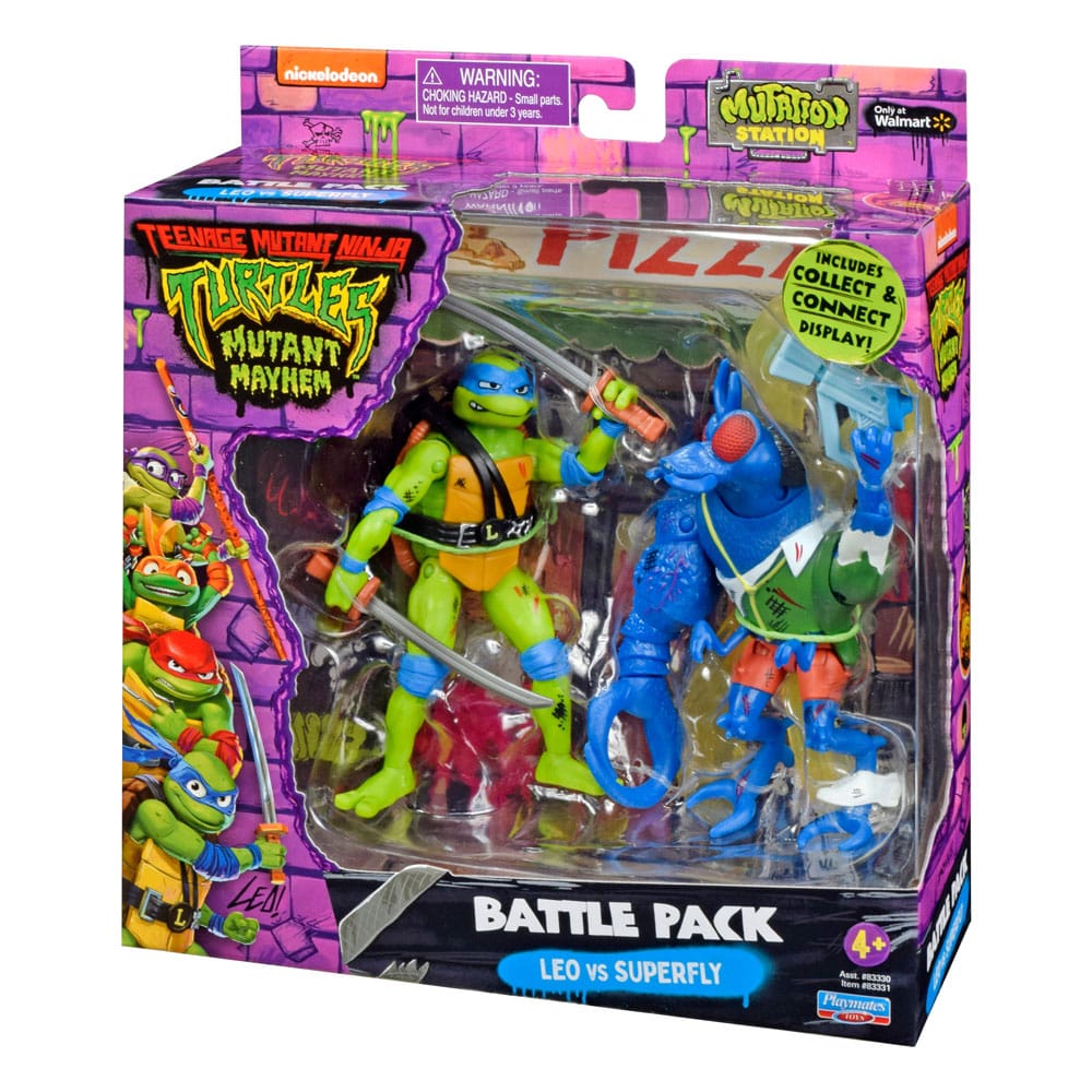 Teenage Mutant Ninja Turtles Action Figures Leonardo vs. Super Fly 11 cm Playmates