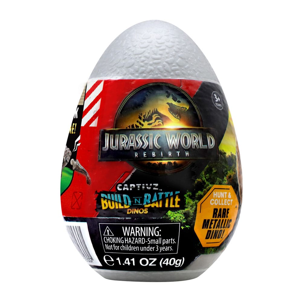 Jurassic World Rebirth Pop N Lock Breach Blind Box Captivz Build n Battle Dinos Display (12) BOTI