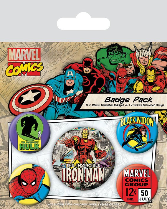 Marvel Comics Pin-Back Buttons 5-Pack Iron Man Pyramid International