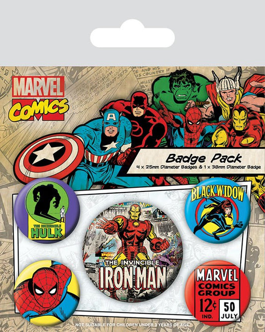 Marvel Comics Pin-Back Buttons 5-Pack Iron Man Pyramid International