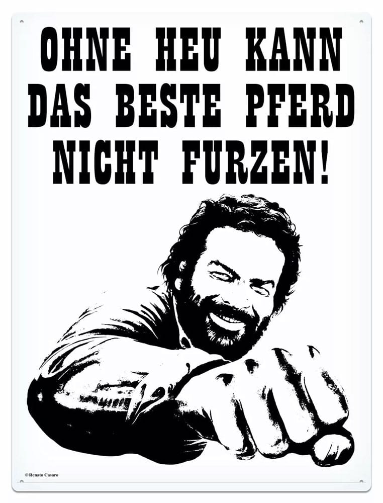 Bud Spencer Tin Sign Pferd Faust 30 x 40 cm Tin signs