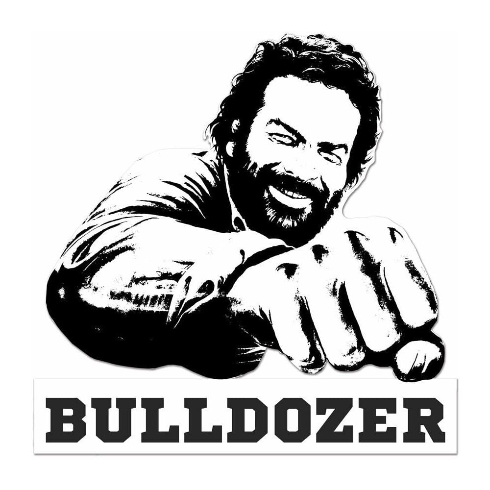 Bud Spencer 3D Tin Sign Bulldozer black/white 45 x 45 cm Tin signs