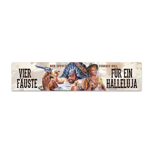 Bud Spencer & Terence Hill Tin Sign with Magnet Vier Fäuste für ein Halleluja 16 x 3,5 cm Tin signs