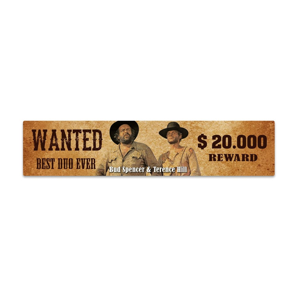 Bud Spencer & Terence Hill Tin Sign with Magnet Wanted 16 x 3,5 cm Tin signs