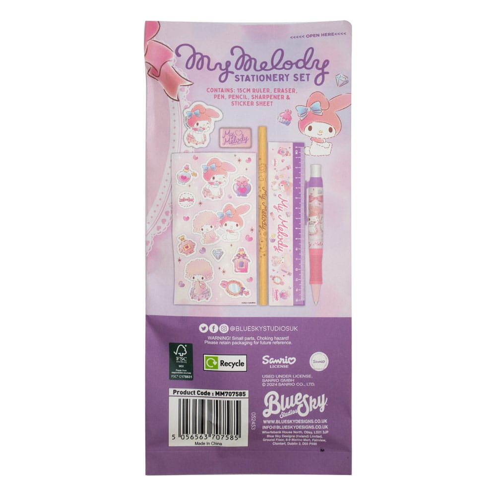 Sanrio Stationery Set 6-Pack My Melody - FanofThings.co.uk