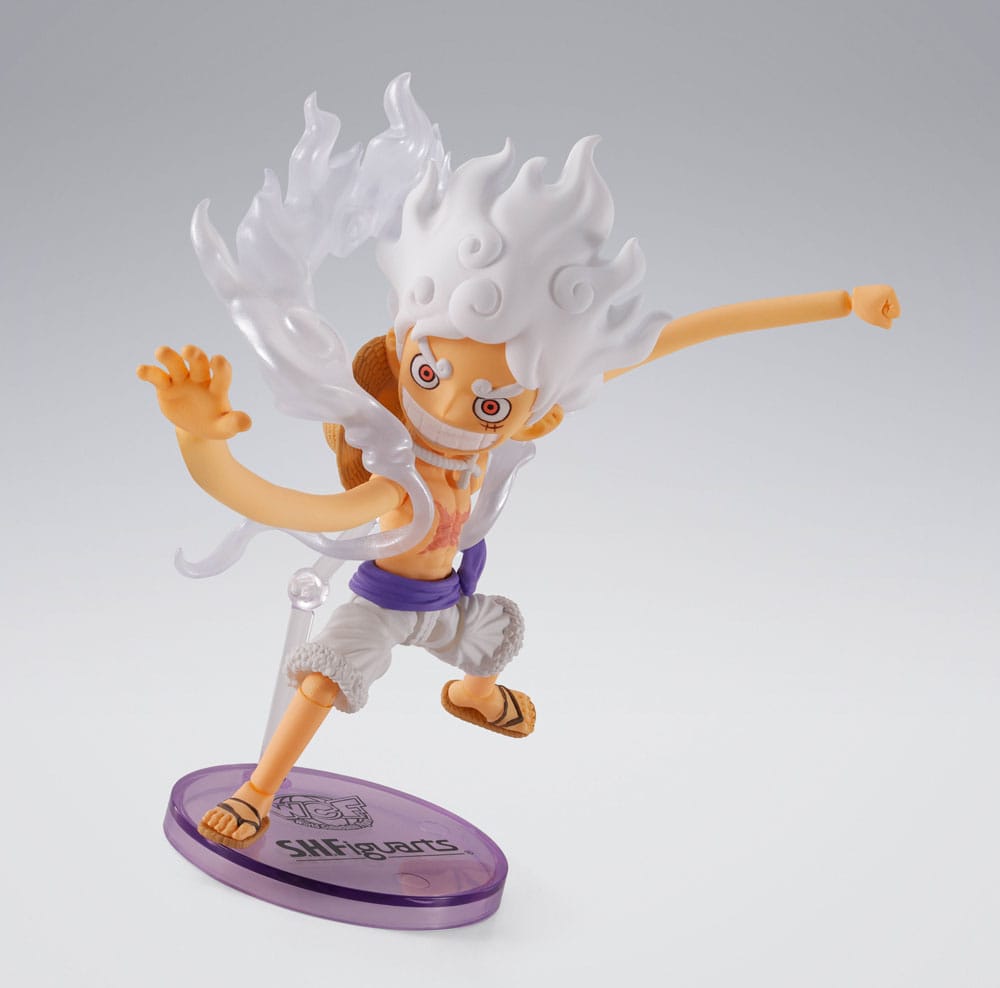 One Piece World Collactable Figures x S.H. Figuarts Action Figure Monkey D. Luffy Gear 5 8 cm - FanofThings.co.uk