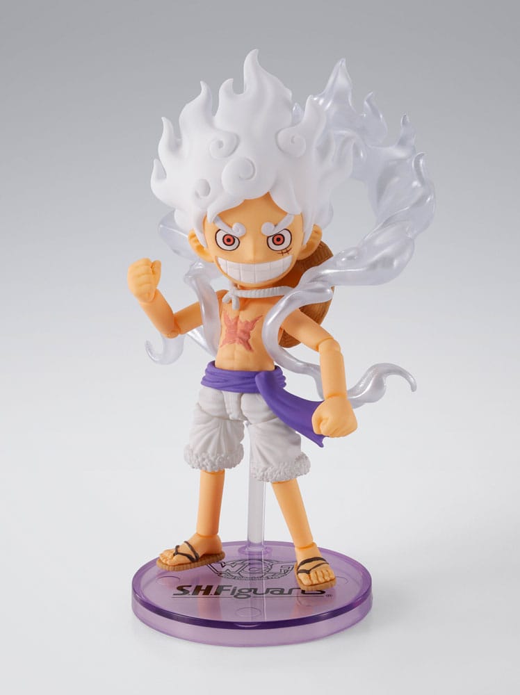 One Piece World Collactable Figures x S.H. Figuarts Action Figure Monkey D. Luffy Gear 5 8 cm - FanofThings.co.uk