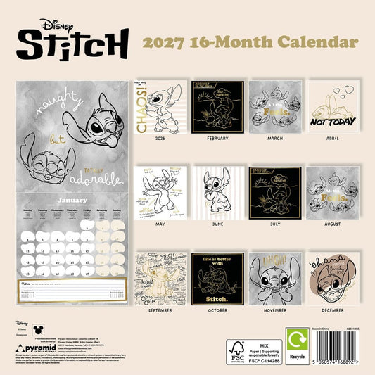 Stitch Calendar Life is Better with Stitch 2027 30 x 30 cm
