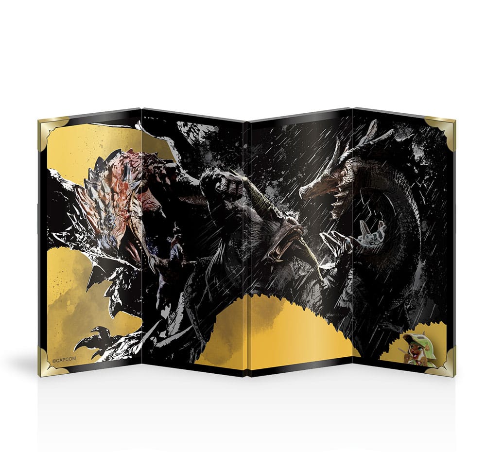 Monster Hunter Mini Folding Screen Ink Painting