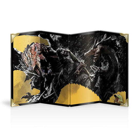 Monster Hunter Mini Folding Screen Ink Painting