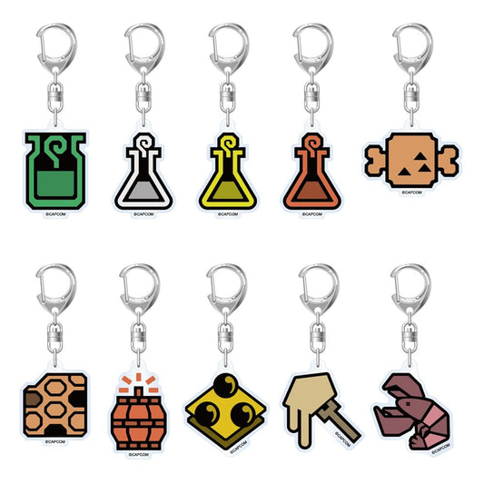 Monster Hunter Wilds Acryl Keychains Item Icon 6 cm Assortment (10) Keyrings