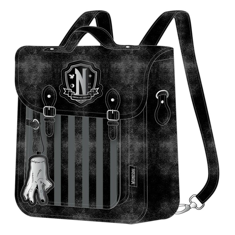 Wednesday Fashion - Faux Leather Backpack Nevermore - FanofThings.co.uk
