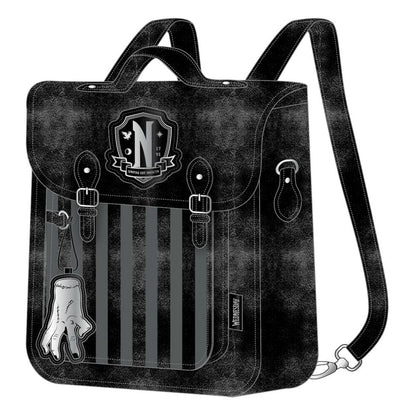 Wednesday Fashion - Faux Leather Backpack Nevermore - FanofThings.co.uk