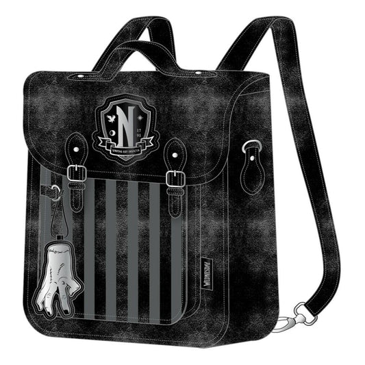Wednesday Fashion - Faux Leather Backpack Nevermore - FanofThings.co.uk