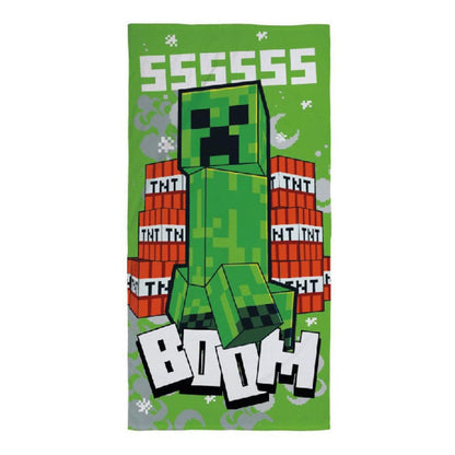 Minecraft Towel Creeper Boom 70 x 140 cm - FanofThings.co.uk