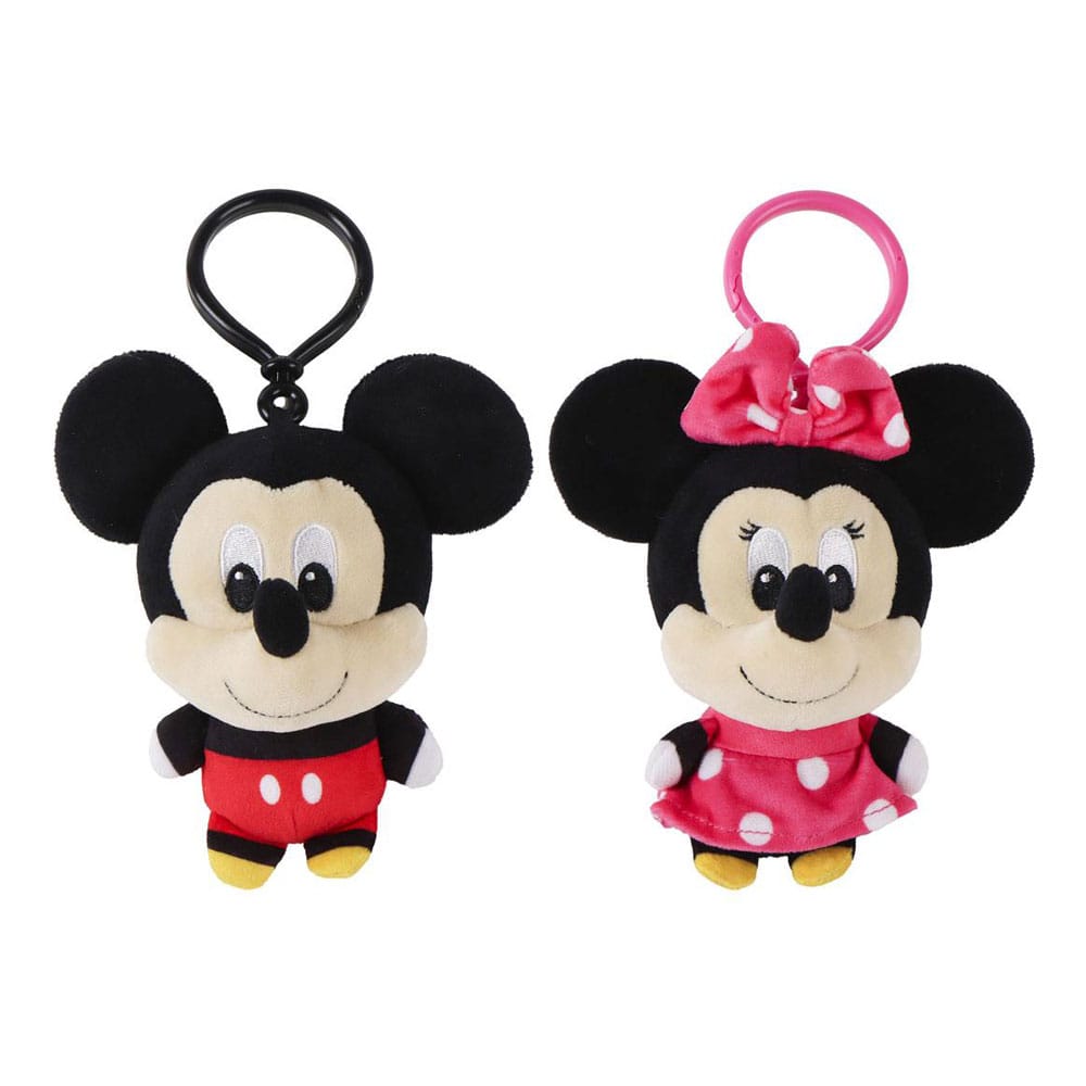 Disney Plush Keychains Minnie & Mickey 12 cm Assortment (24) Keyrings
