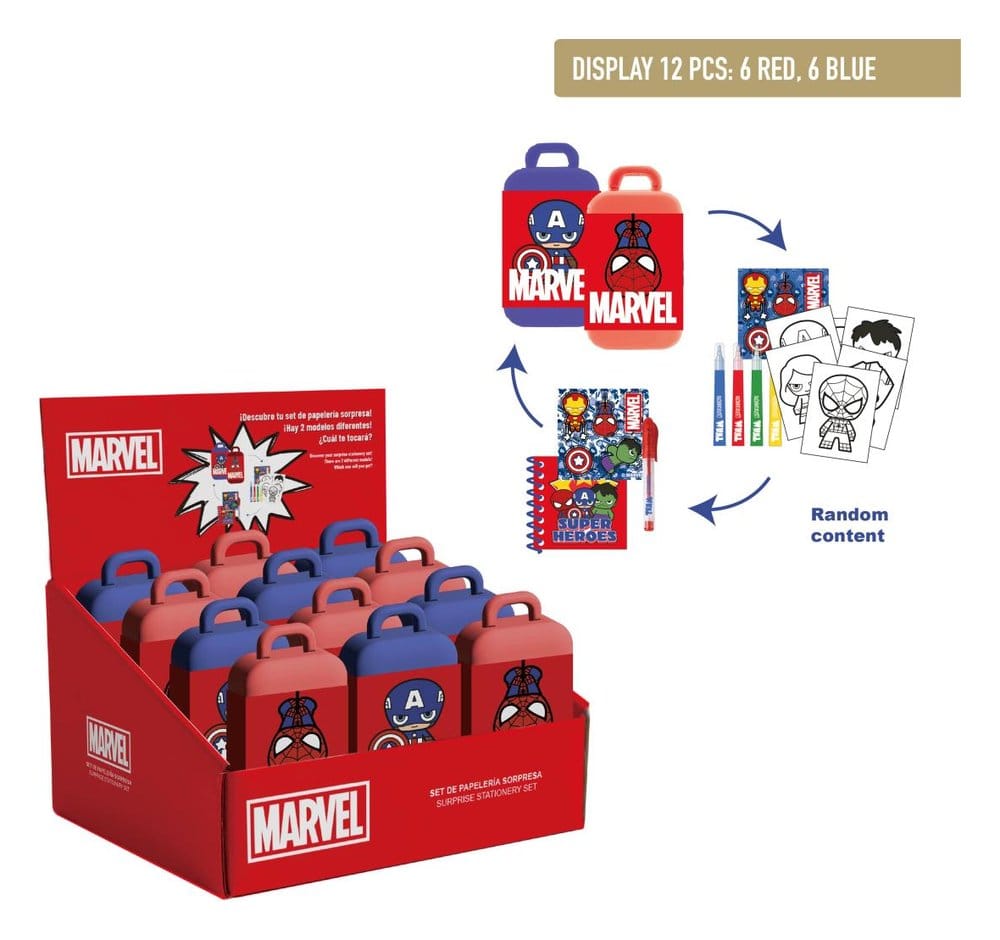 Marvel Stationery Set Spider-Man & Captain America Blind Box Display (12)