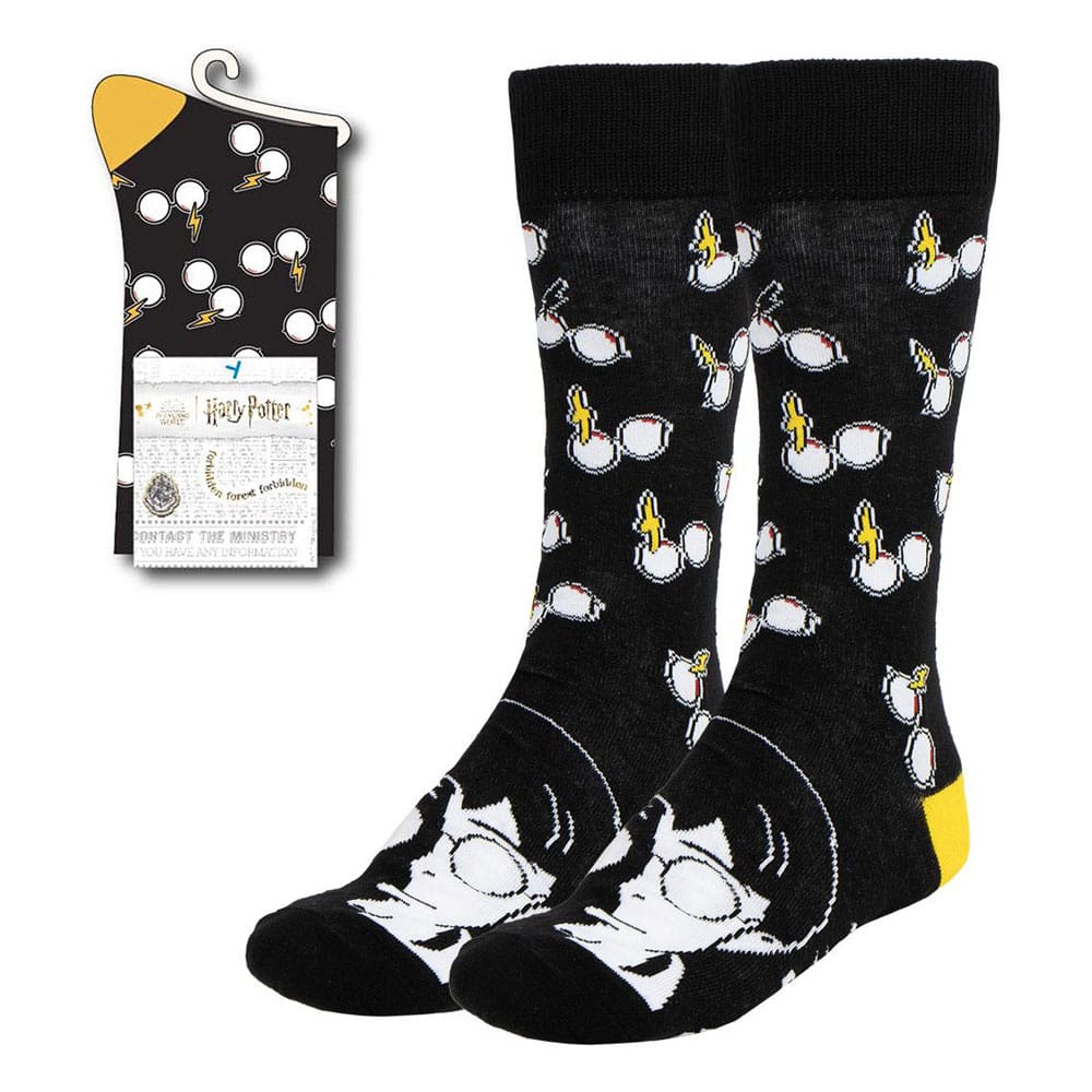 Harry Potter Socks Harry Black and White 38-45 - FanofThings.co.uk
