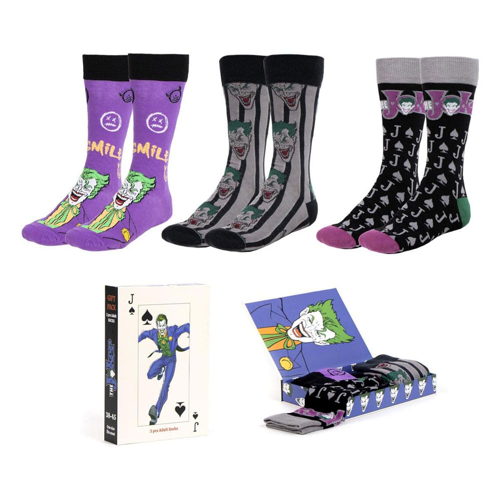 DC Comics Socks 3-Pack Joker 38-45 Footwear