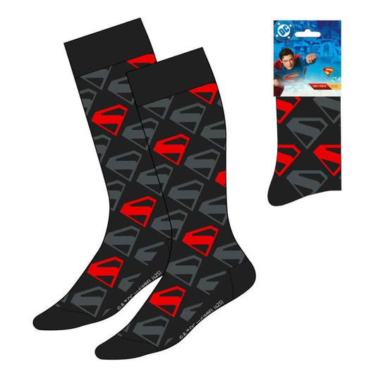 DC Comics Socks Superman Logo Black 38-45 Footwear