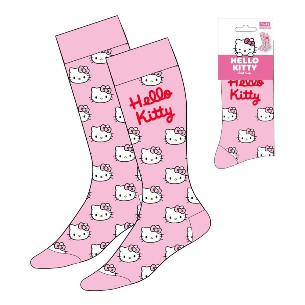 Sanrio Socks Hello Kitty Face Pink 36-43 Footwear