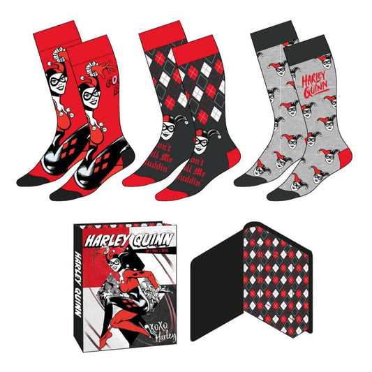 DC Comics Socks 3-Pack Harley Quinn 36-43 Footwear