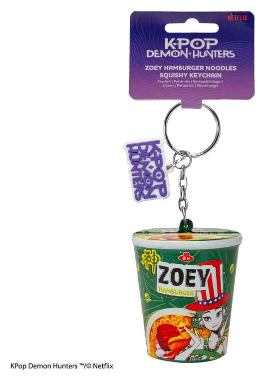 KPop Demon Hunters Squishy Keychain Zoey Hamburger Noodles