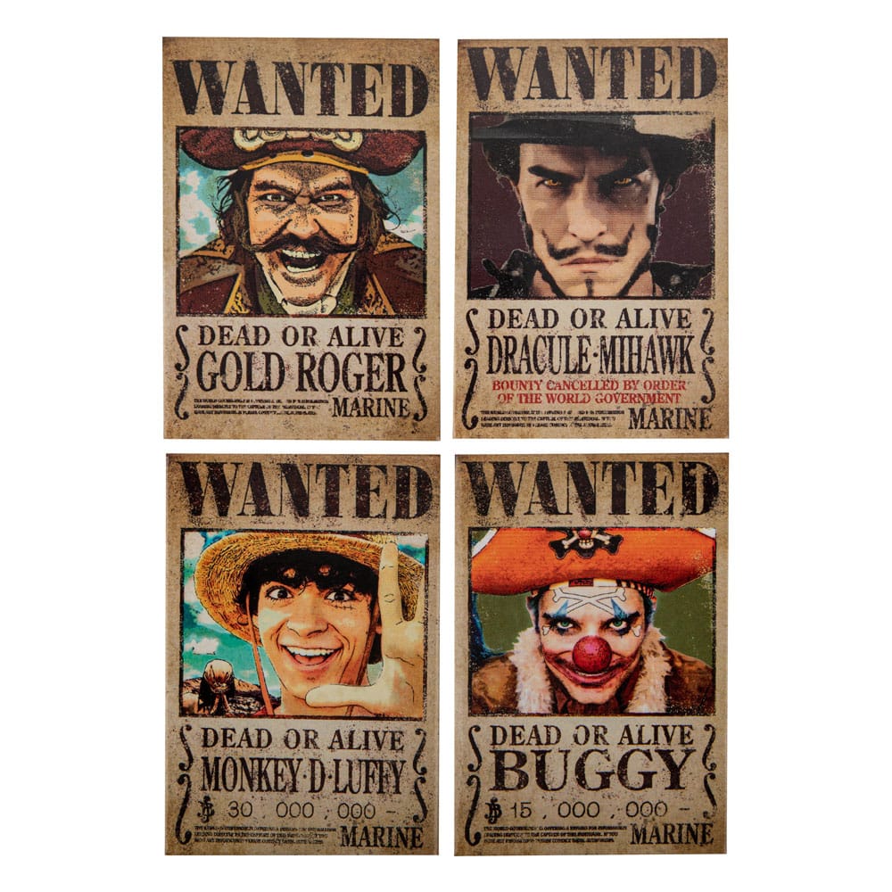 One Piece Fridge Magnet 4-Pack Wanted Magnets