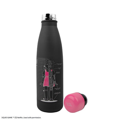 Squid Game Thermo Water Bottle Young-hee Blue & Black Print
