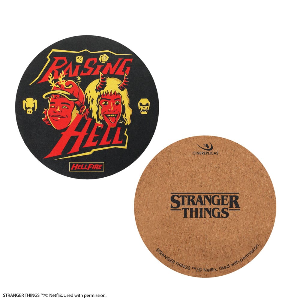 Stranger Things Coaster 4-Pack Hellfire Club Glasses & Coasters