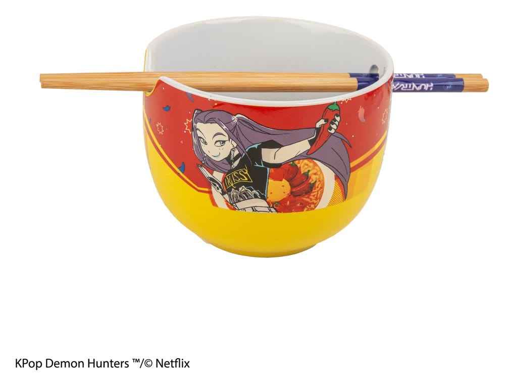 KPop Demon Hunters Ramen Bowl with Chopsticks Mira Spice Queen