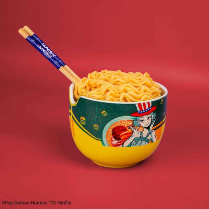 KPop Demon Hunters Ramen Bowl with Chopsticks Zoey Hamburger