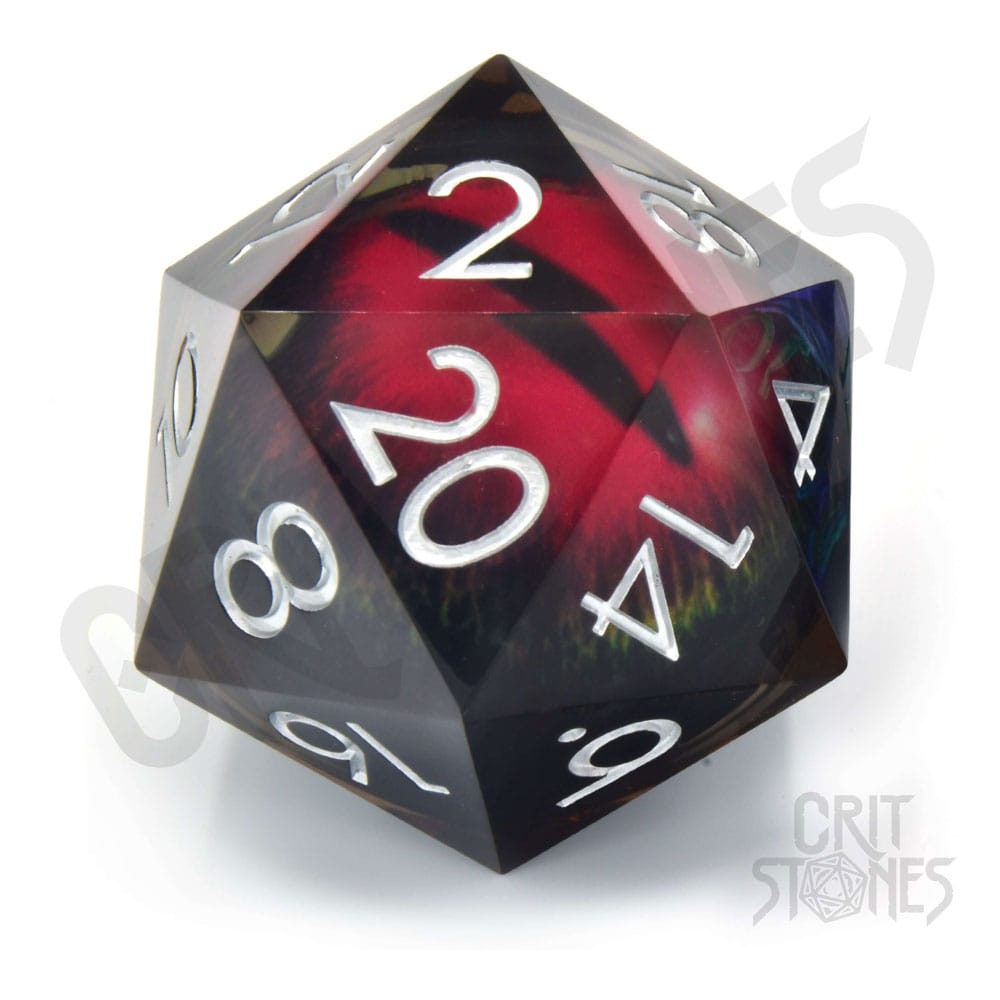 CritStones Liquid Core Dice D20 Crimson Watcher 5 cm