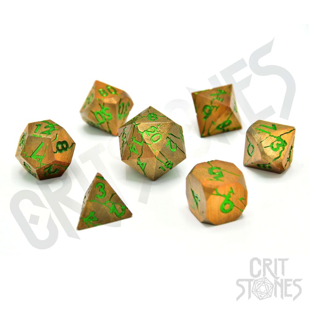 CritStones Metal Dice Set Gorgon Gaze (7) Dice