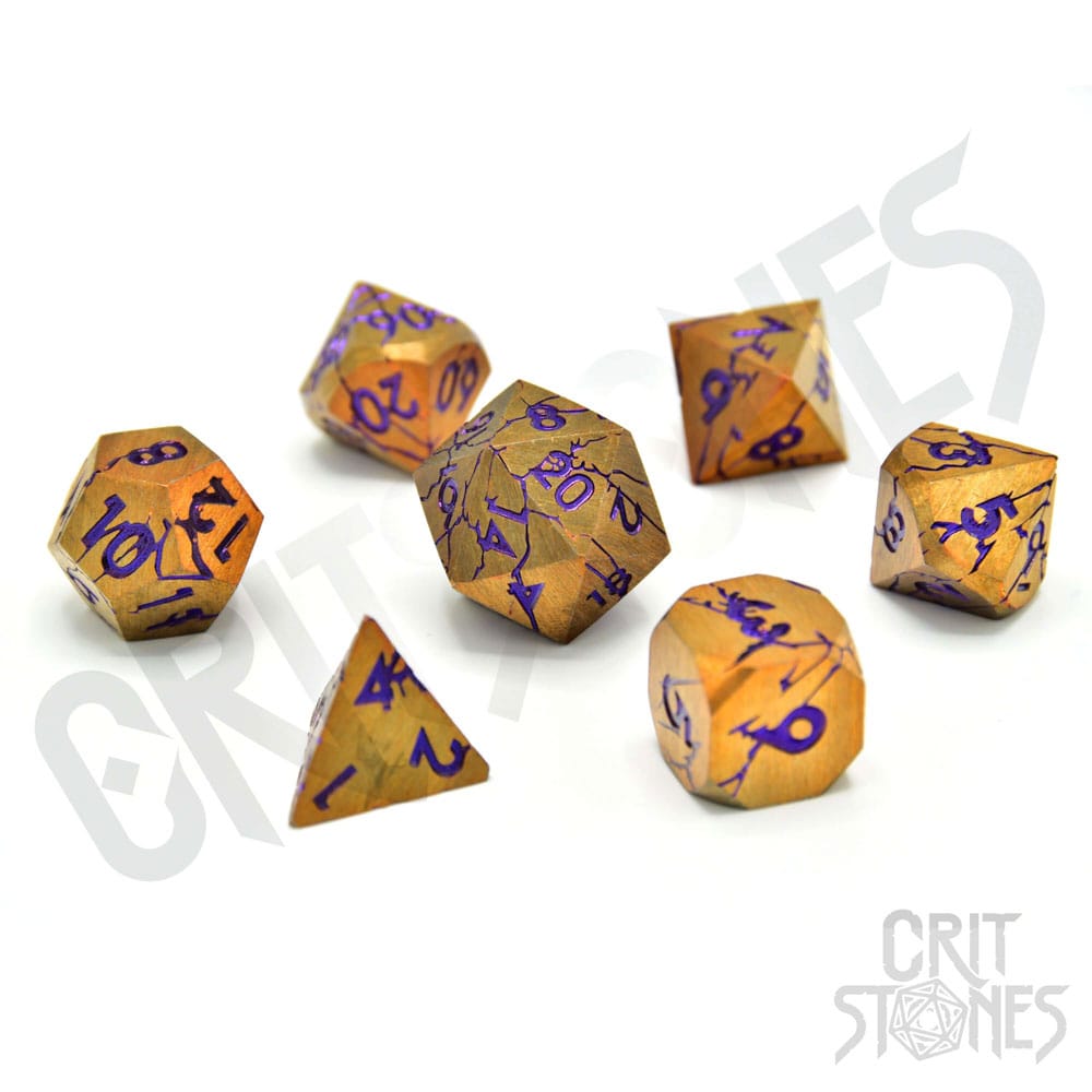 CritStones Metal Dice Set Shattered Sigils (7) Dice