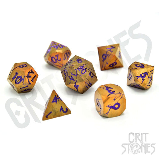 CritStones Metal Dice Set Shattered Sigils (7) Dice