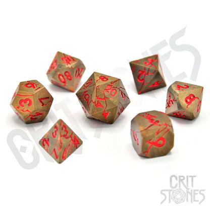 CritStones Metal Dice Set Rage Within (7) Dice