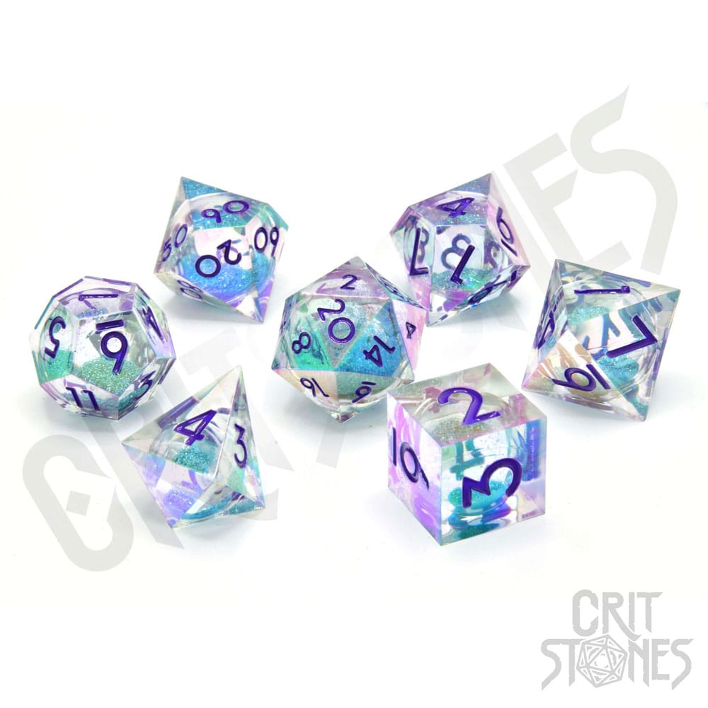 CritStones Liquid Core Dice Set Fantasia Fluid Electroplated (7) Dice