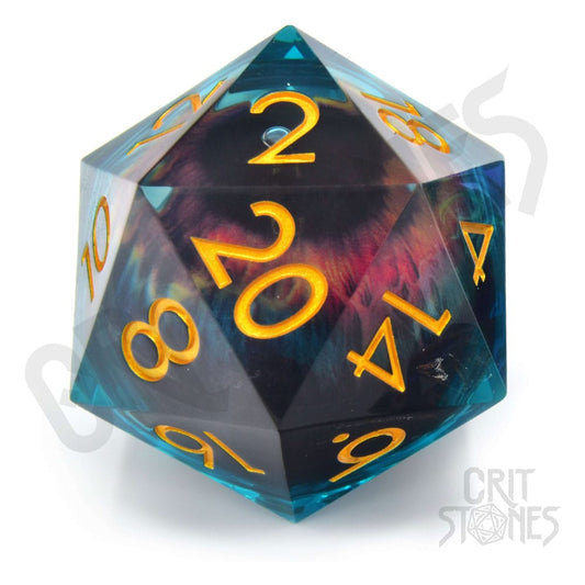 CritStones Liquid Core Dice D20 Eye of the Oracle 5 cm Dice