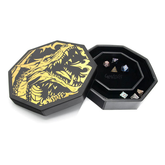 CritStones Arena Dice Tray Black Dragon (Yellow Lid) Board games and accessories