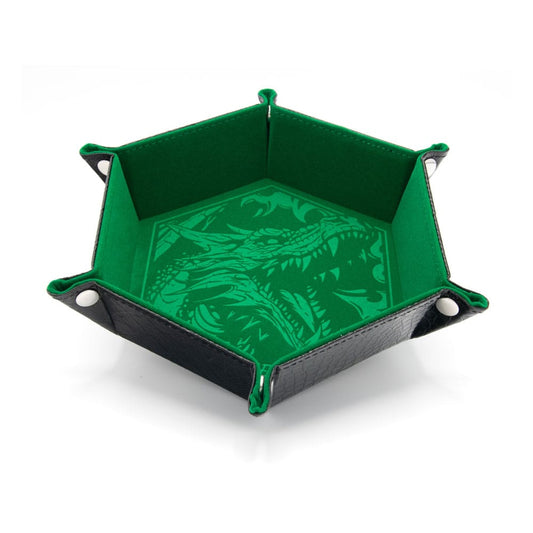 CritStones Folding Dice Tray Dragon Skin Edition Green
